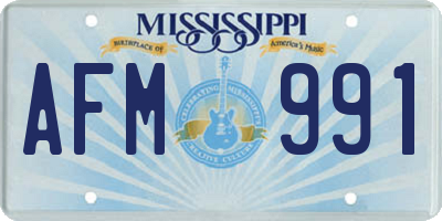 MS license plate AFM991