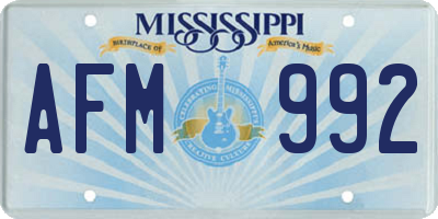 MS license plate AFM992