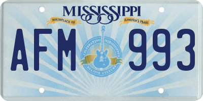 MS license plate AFM993