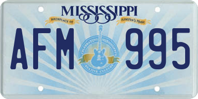 MS license plate AFM995