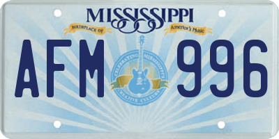 MS license plate AFM996