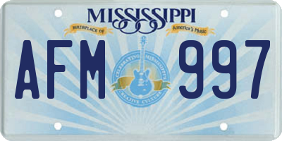 MS license plate AFM997