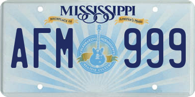 MS license plate AFM999