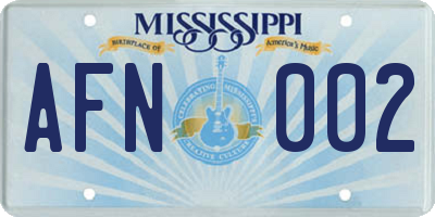 MS license plate AFN002