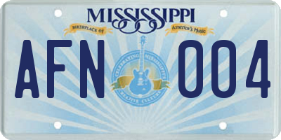 MS license plate AFN004