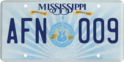 MS license plate AFN009