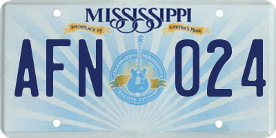 MS license plate AFN024