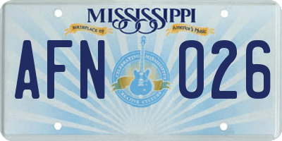 MS license plate AFN026