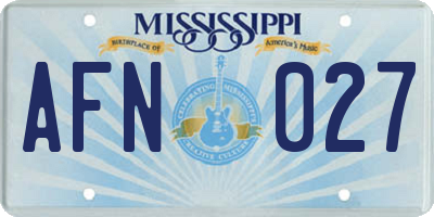 MS license plate AFN027