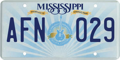 MS license plate AFN029