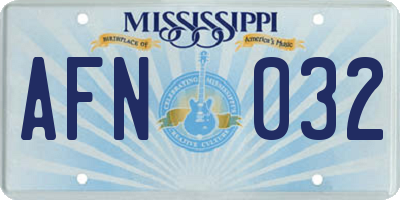 MS license plate AFN032