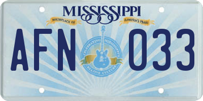 MS license plate AFN033