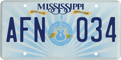 MS license plate AFN034