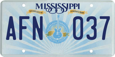 MS license plate AFN037