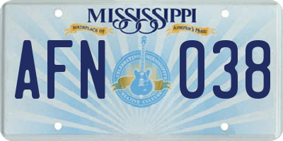 MS license plate AFN038