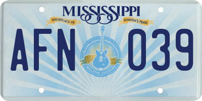 MS license plate AFN039
