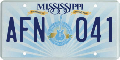 MS license plate AFN041
