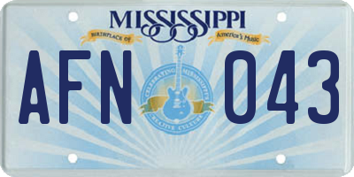 MS license plate AFN043