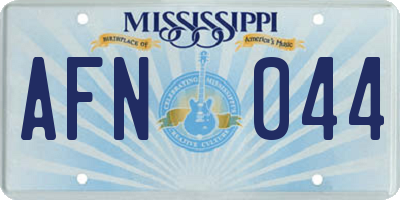 MS license plate AFN044