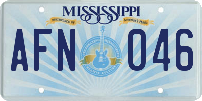 MS license plate AFN046