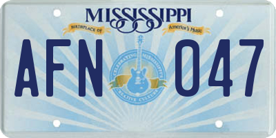 MS license plate AFN047
