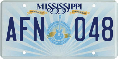 MS license plate AFN048