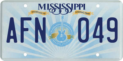 MS license plate AFN049