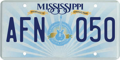 MS license plate AFN050
