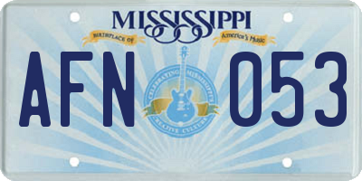 MS license plate AFN053
