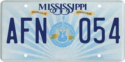 MS license plate AFN054
