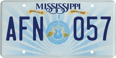 MS license plate AFN057