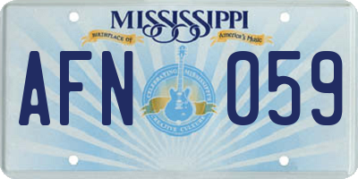 MS license plate AFN059