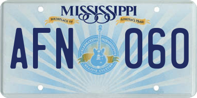 MS license plate AFN060