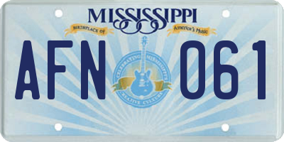 MS license plate AFN061