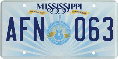 MS license plate AFN063