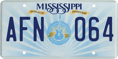 MS license plate AFN064