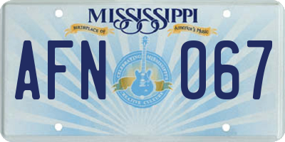 MS license plate AFN067