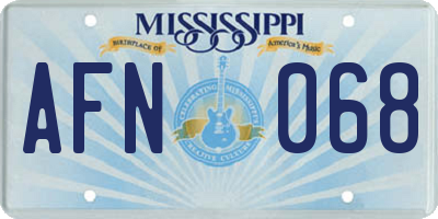 MS license plate AFN068