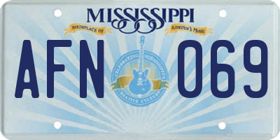 MS license plate AFN069