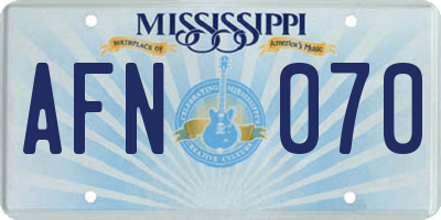 MS license plate AFN070