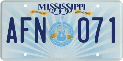 MS license plate AFN071