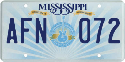 MS license plate AFN072