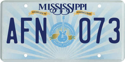 MS license plate AFN073