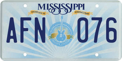MS license plate AFN076