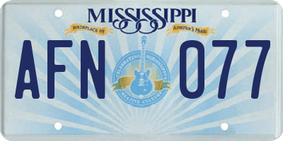MS license plate AFN077