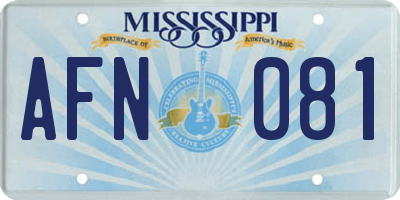 MS license plate AFN081