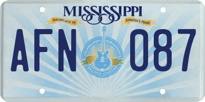MS license plate AFN087