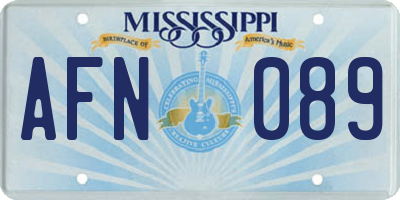 MS license plate AFN089