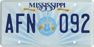 MS license plate AFN092
