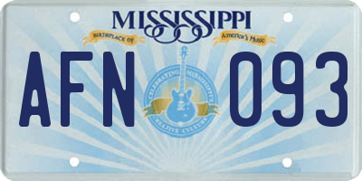 MS license plate AFN093